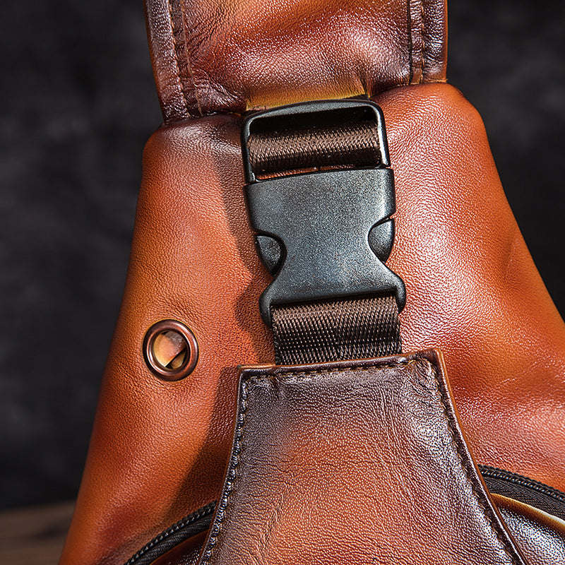 Authentique Sac Bandoulière Homme Cuir Vintage