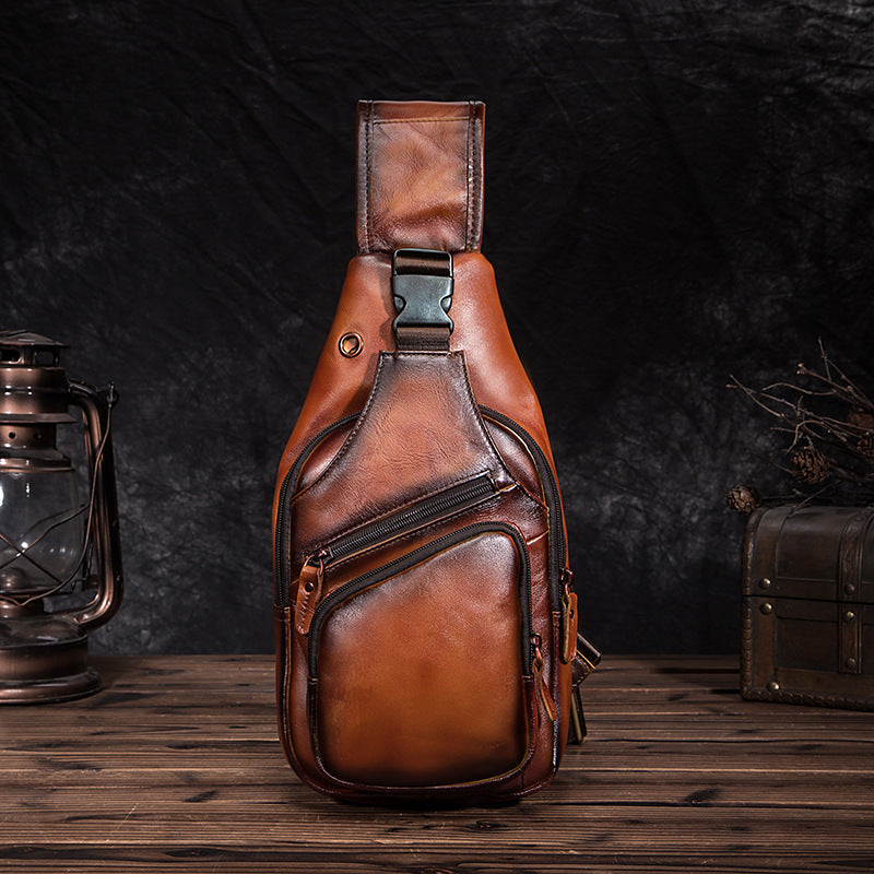 Authentique Sac Bandoulière Homme Cuir Vintage