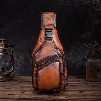 Authentique Sac Bandoulière Homme Cuir Vintage
