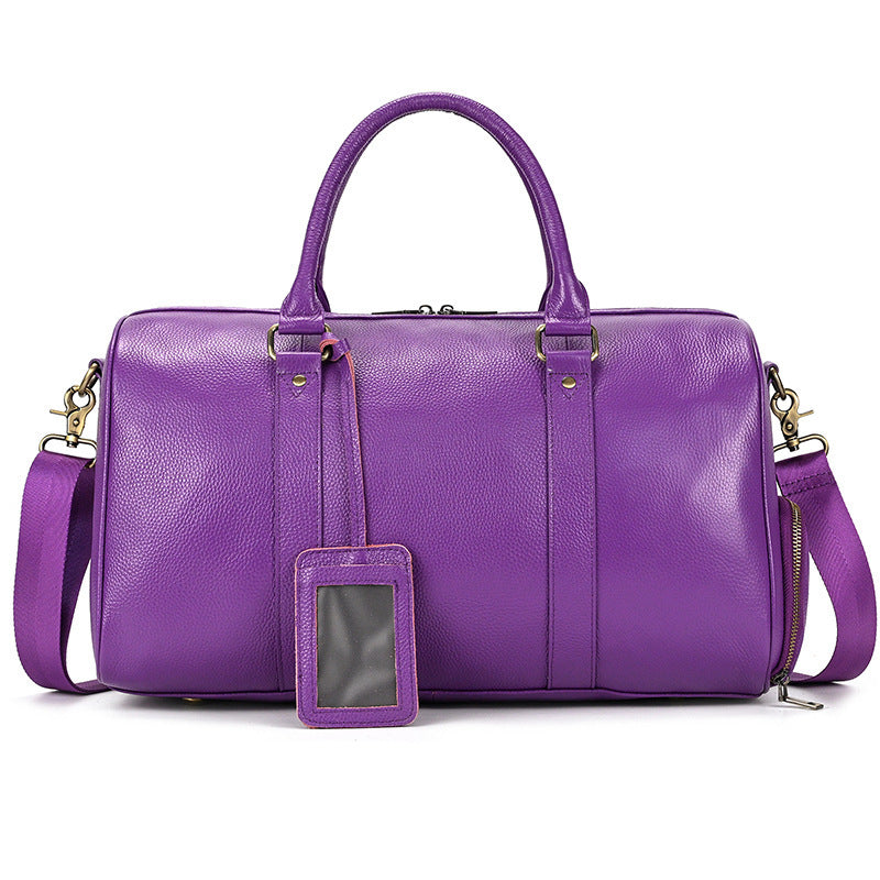 Sac de sport de voyage en cuir véritable noir pour homme