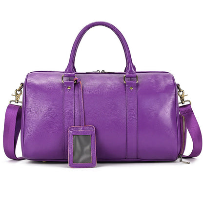 Sac de sport de voyage en cuir véritable noir pour homme