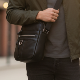 Vector Petit sac à bandoulière en cuir pour homme