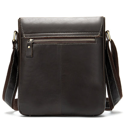 Sac à bandoulière décontracté en cuir véritable pour homme, sac à bandoulière en cuir de vache, sac à dos d'école - TANNERY