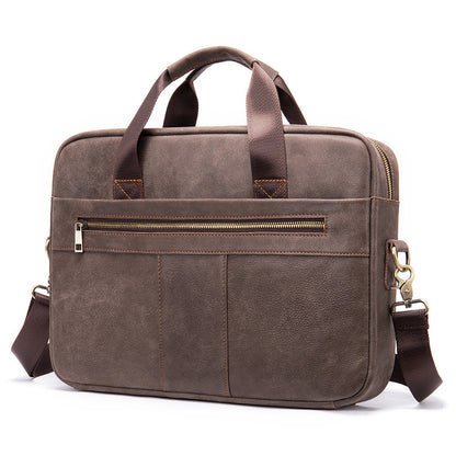 Sacoche-documents vintage décontractée en cuir pour homme